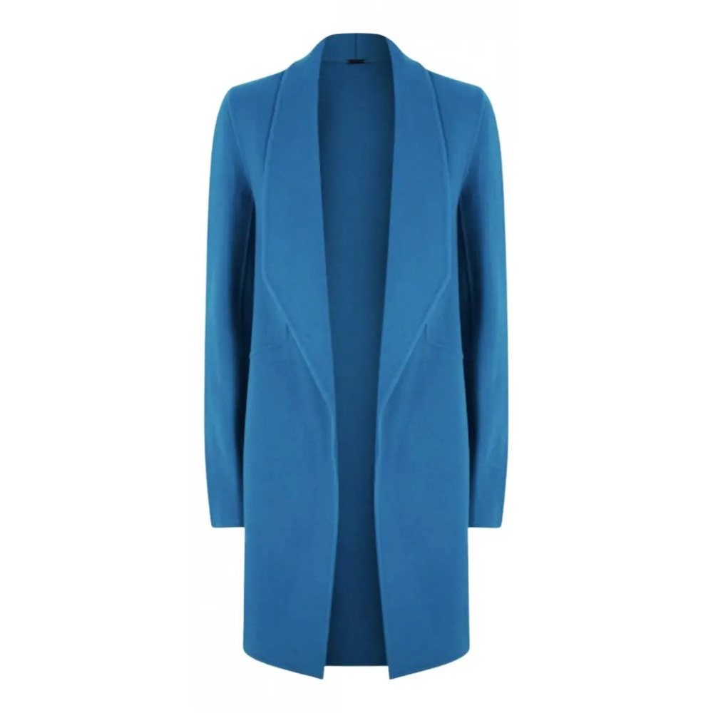 Elie Tahari EUC Vibrant Blue Christina Boiled Wool Coat in M